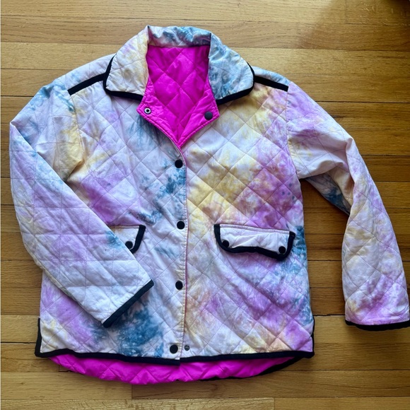 Avec Les Filles Toe Dye Pink Reversible Jacket - Picture 2 of 7